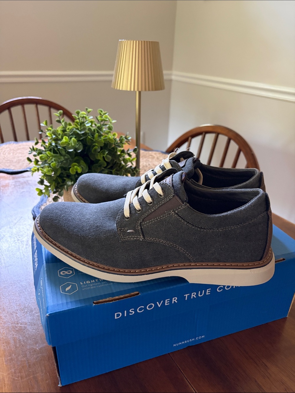 Nunn Bush Charcoal Canvas Derby Shoes